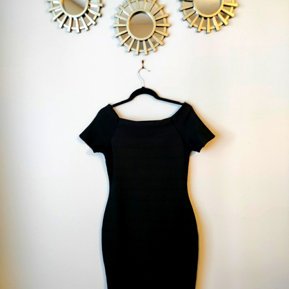 Haute Monde Black Body Con Dress